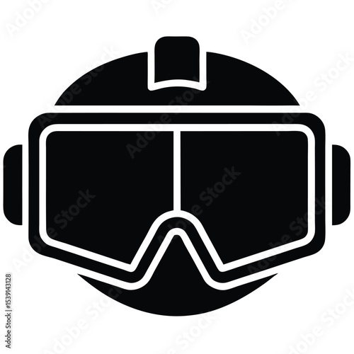 vr-headset icon black silhouette vector illustration on transparent background