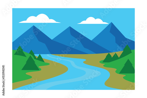 landscape with mountains