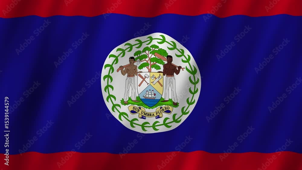 Belize flag waving proudly in vibrant colors and rich symbolism