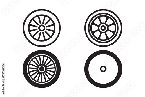 Wheel Icon Design Set