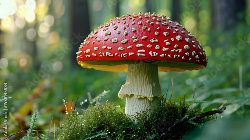 Red mushroom in forest