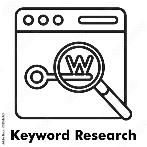 Keyword Research Outline Icon