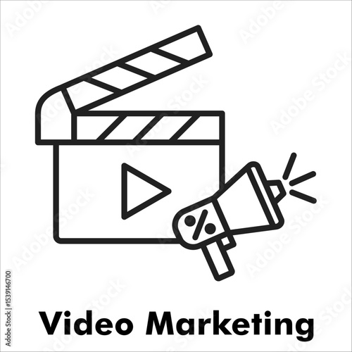Video Marketing Outline Icon