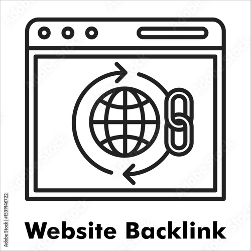Website Backlink Outline Icon