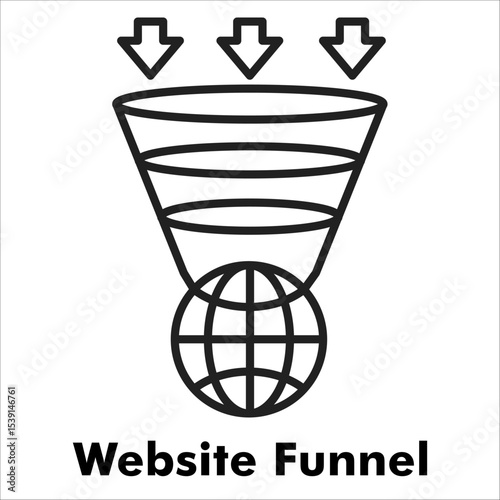 Website Funnel Outline Icon