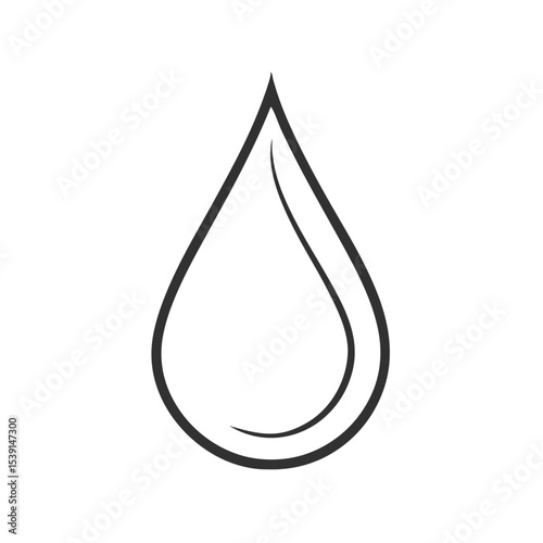Oil Drop Icon for Petroleum and Energy Content - For Water Conservation Materials, Environmental Impact Graphics, and Industrial Documentation
