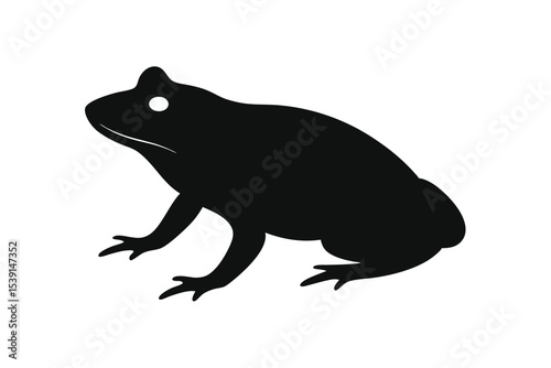 silhouette vector illustration of a frog.eps