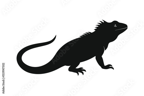 silhouette vector illustration of a iguana.eps