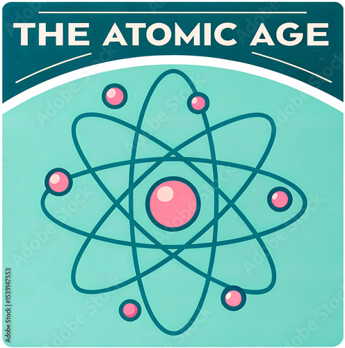 The Atomic Age Symbol Mid Century Retro 50s Print Sticker