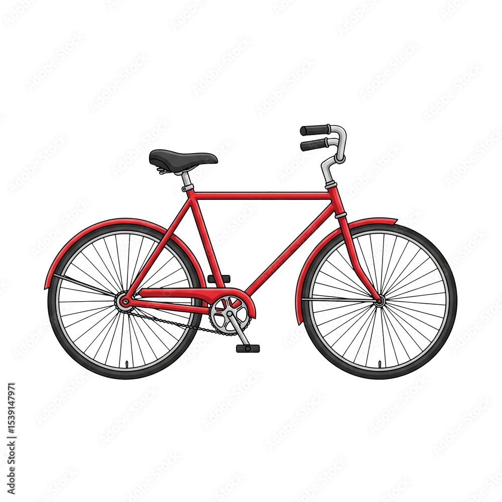 Obraz premium Vintage Red Bicycle Illustration Classic Bike Design PNG