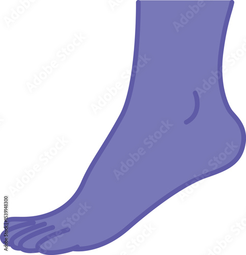 Colored Foot Icon. Vector Illustration. Medical. Human Lower Leg, Toes. Concept Anatomy