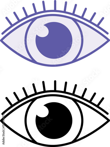 Eye Icons. Vector Illustrations. Human Organ, Medicine, Vision Organ. Anatomy Concept