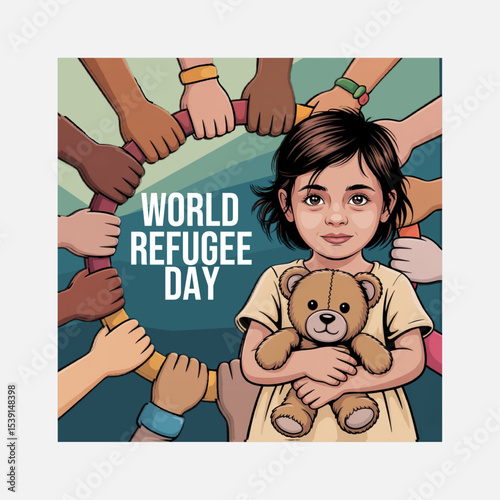 World Refugee Day Concept Design – Hope, Freedom & Humanity