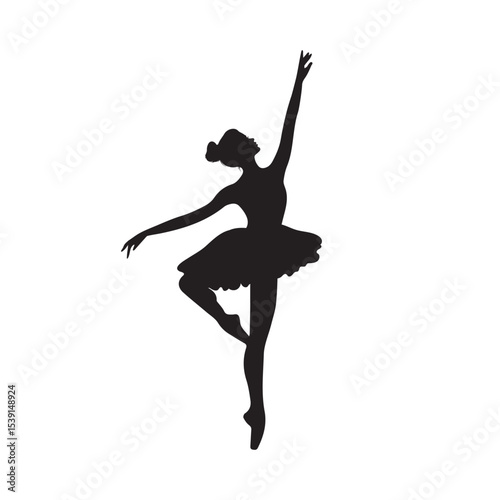 Ballerinas Silhouette On A White Background Vector