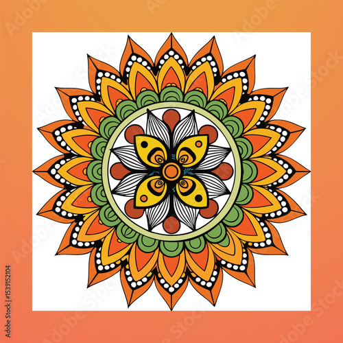 Set of vintage wedding invitation card with floral mandala design, Mandala wedding invitation