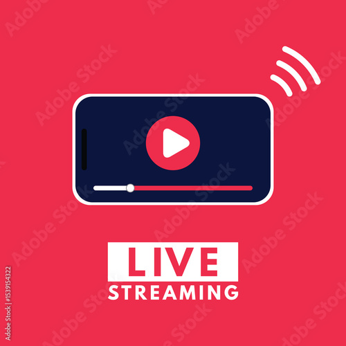 Live streaming flat logo design element with play button - vector eps8.eps