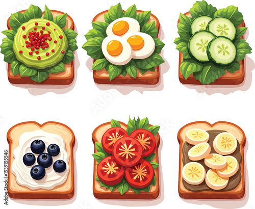 Delicious healthy bread breakfast ideas with avocado egg tomato cucumber and banana for food blog
