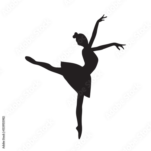 Ballerinas Silhouette On A White Background Vector