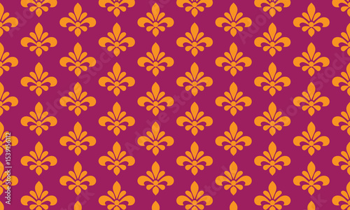 Golden Fleur-de-Lis Pattern on Royal Purple, A Regal and Elegant Design