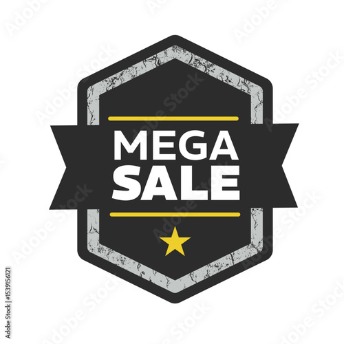 mega sale – label, sticker, tag – vector illustration