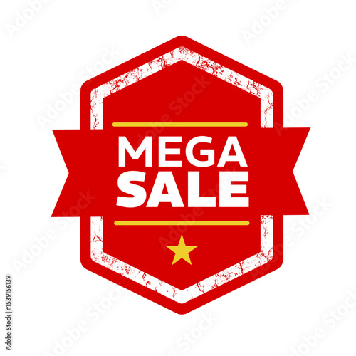 mega sale – label, sticker, tag – vector illustration