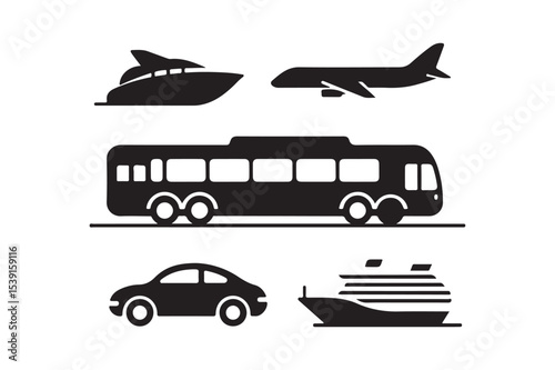 Global Transport Travel Vehicle Icons