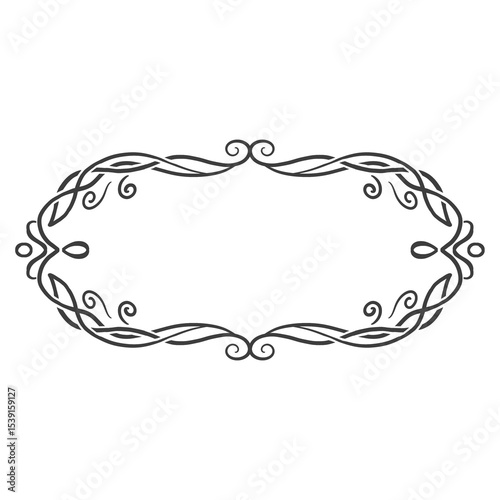 decorative frame with floral ornament transparent background 