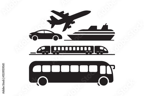 Global Travel Icons Collection Vector Art