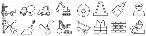 Builder icon vector set. worker illustration sign collection. construction symbol.