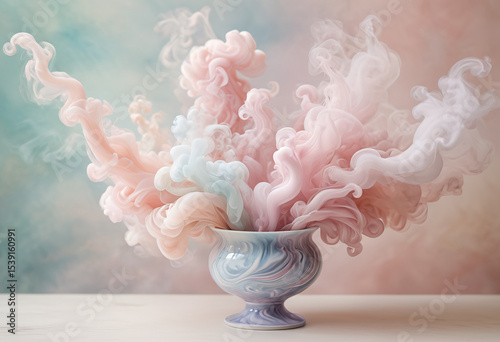 Vase with Pink and Blue Smoke