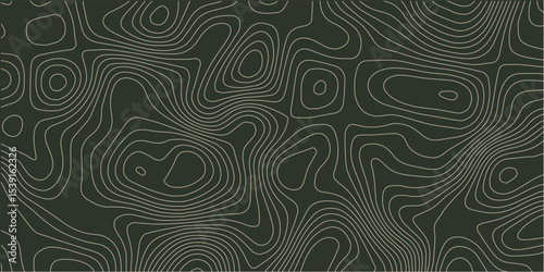 Topographic map. Actual topography map. Dark seamless design, fancy tileable isolines pattern. Vector illustration.