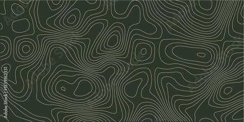 Topographic map. Actual topography map. Dark seamless design, fancy tileable isolines pattern. Vector illustration.