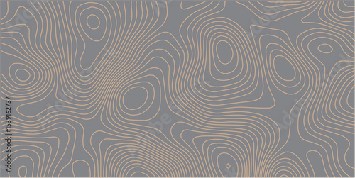 Wooden wavy seamless pattern. Tree fiber, wood grain texture. Dense lines. Abstract topographic background. Vector illustration