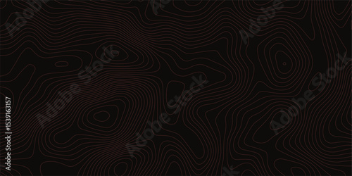 Contour lines. Actual topography map. Dark seamless design, energetic tileable isolines pattern. Vector illustration.