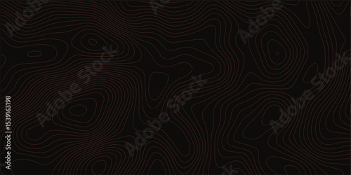 Contour lines. Actual topography map. Dark seamless design, energetic tileable isolines pattern. Vector illustration.