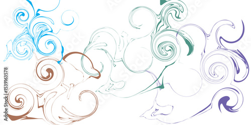 Abstract Waves Background. Vector Hand drawn illustration.