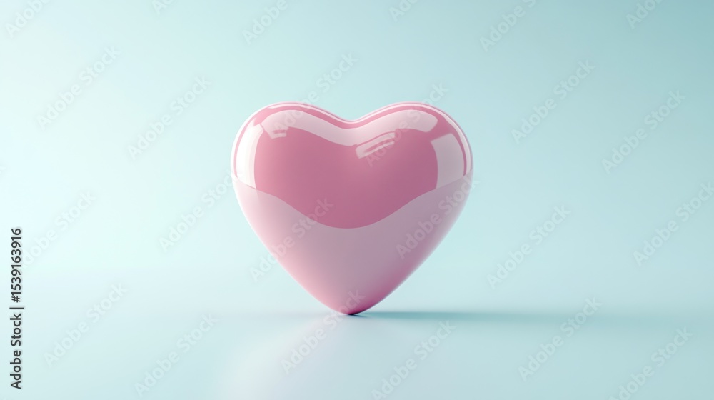 Pink heart on pastel background Pink heart on pastel background