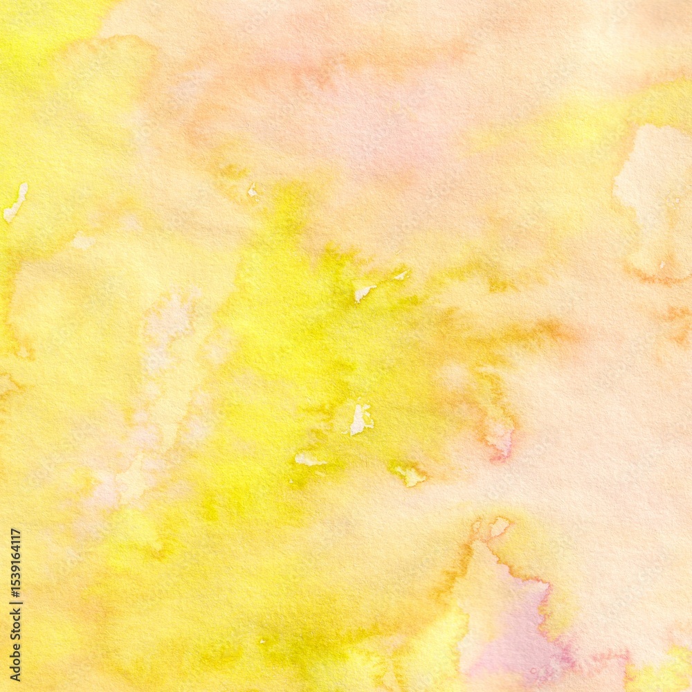 Obraz premium Bright Yellow Green Watercolor Background with Paper Grain Detail