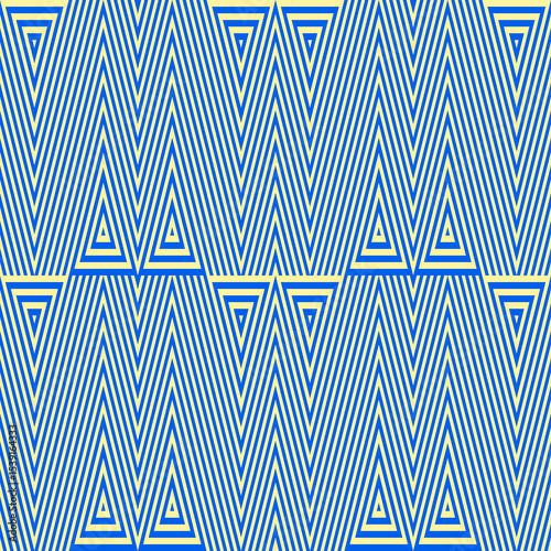 Zigzag lines, triangles background. Seamless pattern. Jagged stripes motif. Wavy linear ornament. Chevrons image. Striped backdrop. Geometric digital paper. Ethnic textile print. Tribal web design.