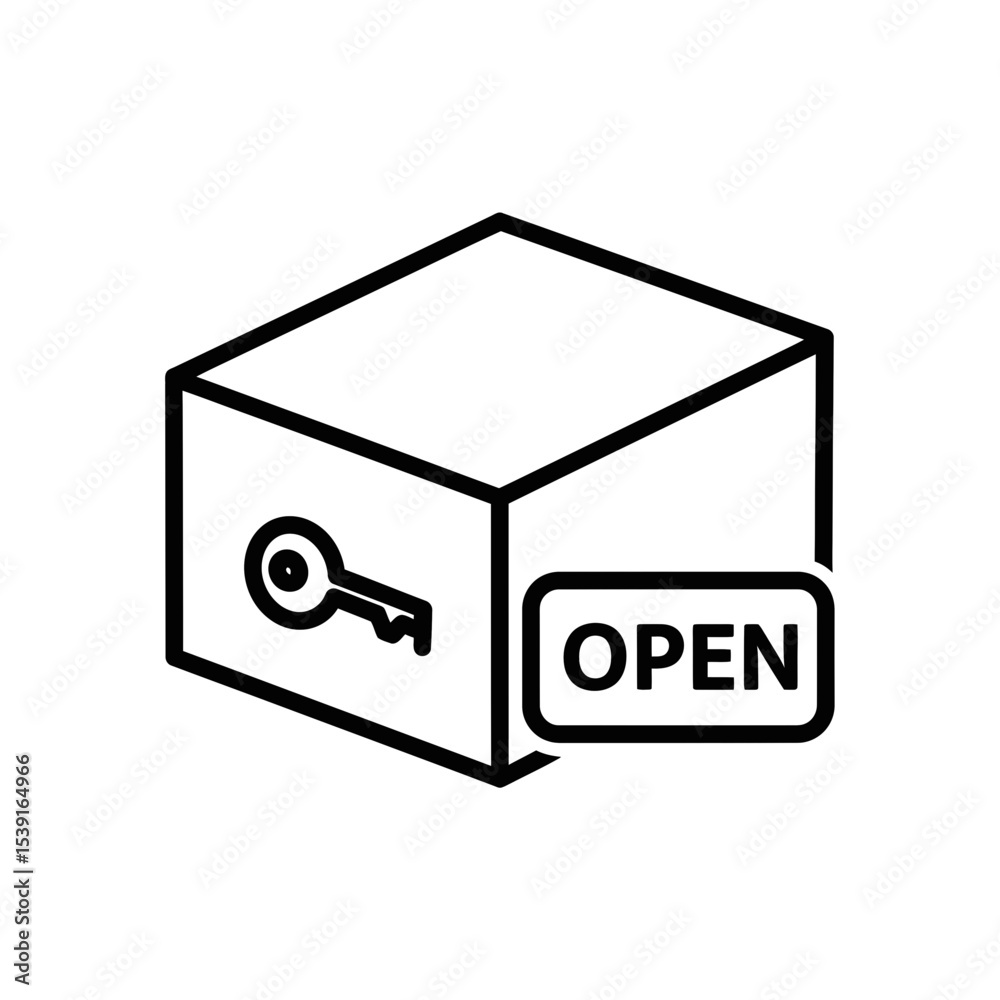 Obraz premium Open safe box with key symbolizing blockchain technology