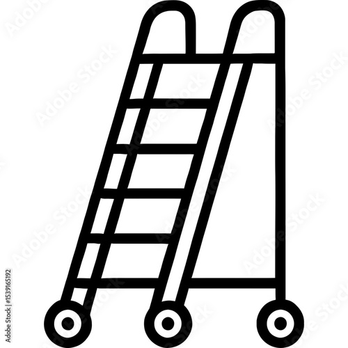 Library ladder outline icon vector