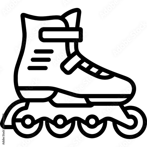 Inline skates outline icon vector