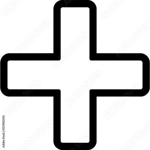 Plus sign outline icon vector