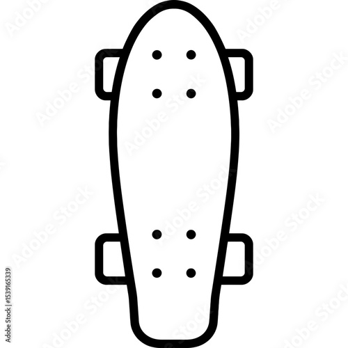 Penny board outline icon vector