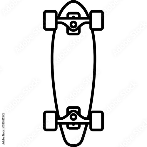 Longboard skateboard outline icon vector