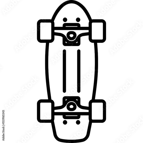 Penny board outline icon vector