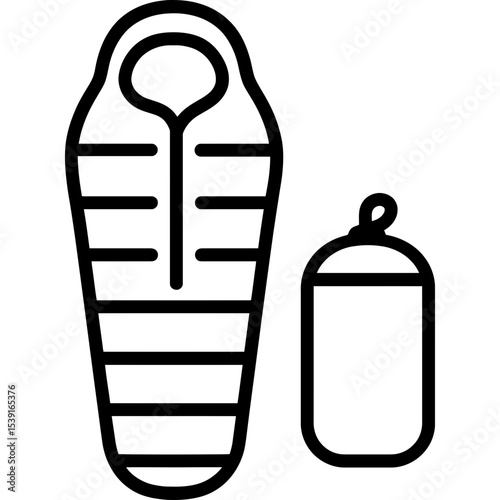 Sleeping bag outline icon vector
