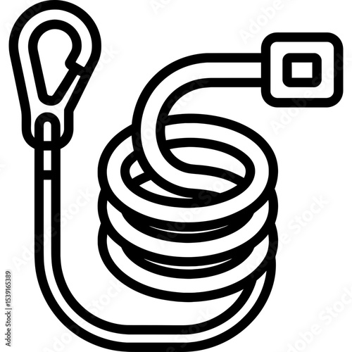 Spacewalk tether outline icon vector