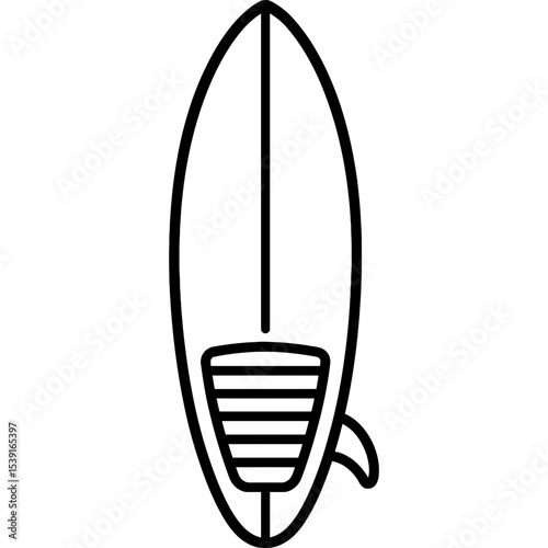 Surfboard outline icon vector
