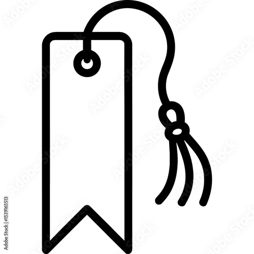 Bookmark with tassel outline icon vector